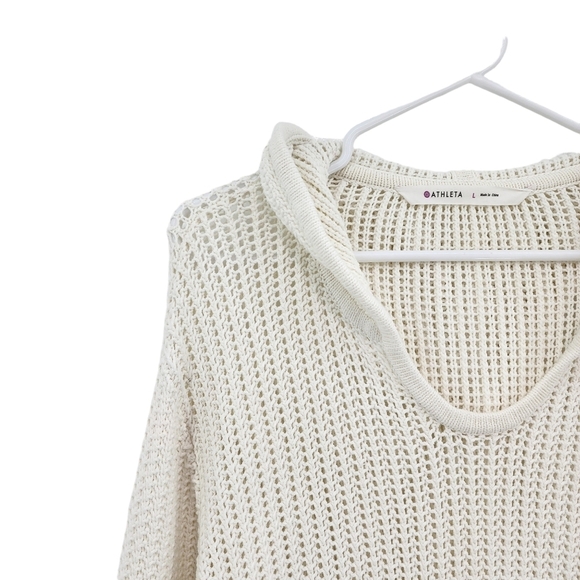 Athleta Women's Amity Cotton Blend Mesh Knit Hoodie - L - Picture 3 of 8